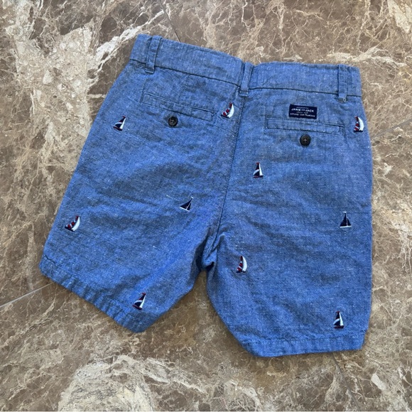 Janie and Jack Chambray Shorts with Sailboat Detail - Picture 3 of 4